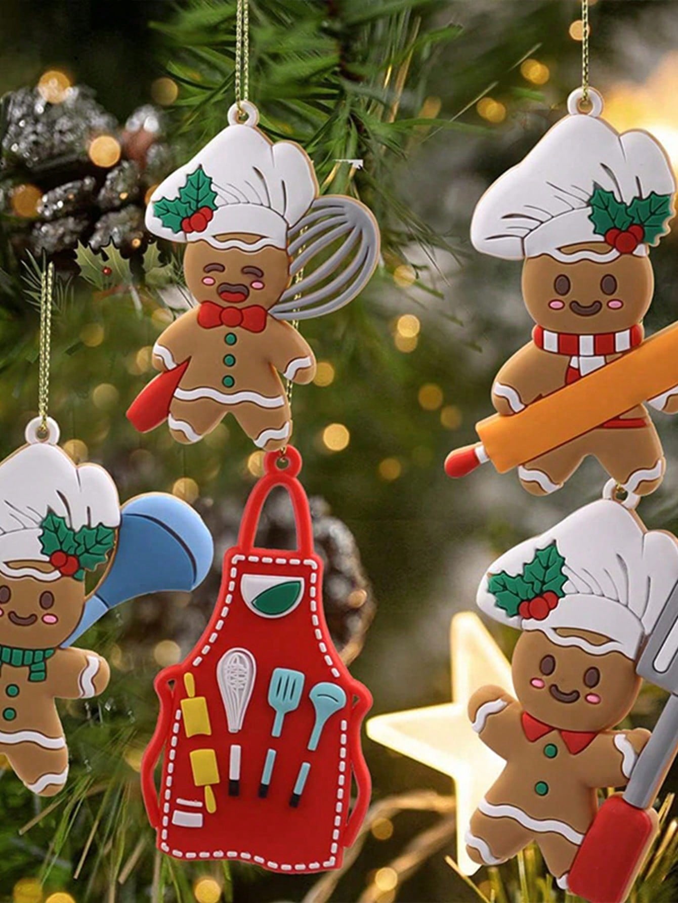 12pcs Christmas Decoration Hanging Ornaments, Gingerbread Man Christmas Tree Accessories,Christmas