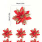 6pcs Artificial Red Poinsettia Flowers, Xmas Decoration Flowers, Suitable For Christmas Party And Christmas Tree Decoration