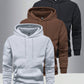 3pcs/Pack Men's Solid Color Basic Casual Hoodies With Pockets, Regular Fit Spring