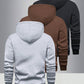 3pcs/Pack Men's Solid Color Basic Casual Hoodies With Pockets, Regular Fit Spring