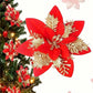 6pcs Artificial Red Poinsettia Flowers, Xmas Decoration Flowers, Suitable For Christmas Party And Christmas Tree Decoration