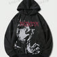 ROMWE Grunge Punk Men's Vintage Portrait Printed Hoodie