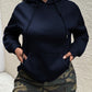 EZwear Kangaroo Pocket Drop Shoulder Drawstring Hoodie,Long Sleeve Tops