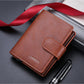 1pc New Men's Plain Texture Snap Button Wallet, Multi-Functional Aluminum Box, Auto Pop-Up Card Holder, Large Card Slots