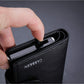 1pc New Men's Plain Texture Snap Button Wallet, Multi-Functional Aluminum Box, Auto Pop-Up Card Holder, Large Card Slots