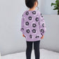 2pcs Young Girl Floral Print Sweatshirt And Black Pants Set, Casual Outfits