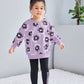 2pcs Young Girl Floral Print Sweatshirt And Black Pants Set, Casual Outfits