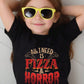 Eduely Halloween Letter, Slogan, Pizza Print Short Sleeve T-Shirt For Young Girl, Summer