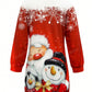 Women's Elegant Snowman Print Long Tunic Sweatshirt Dress, New Arrival Autumn/Winter