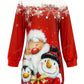 Women's Elegant Snowman Print Long Tunic Sweatshirt Dress, New Arrival Autumn/Winter