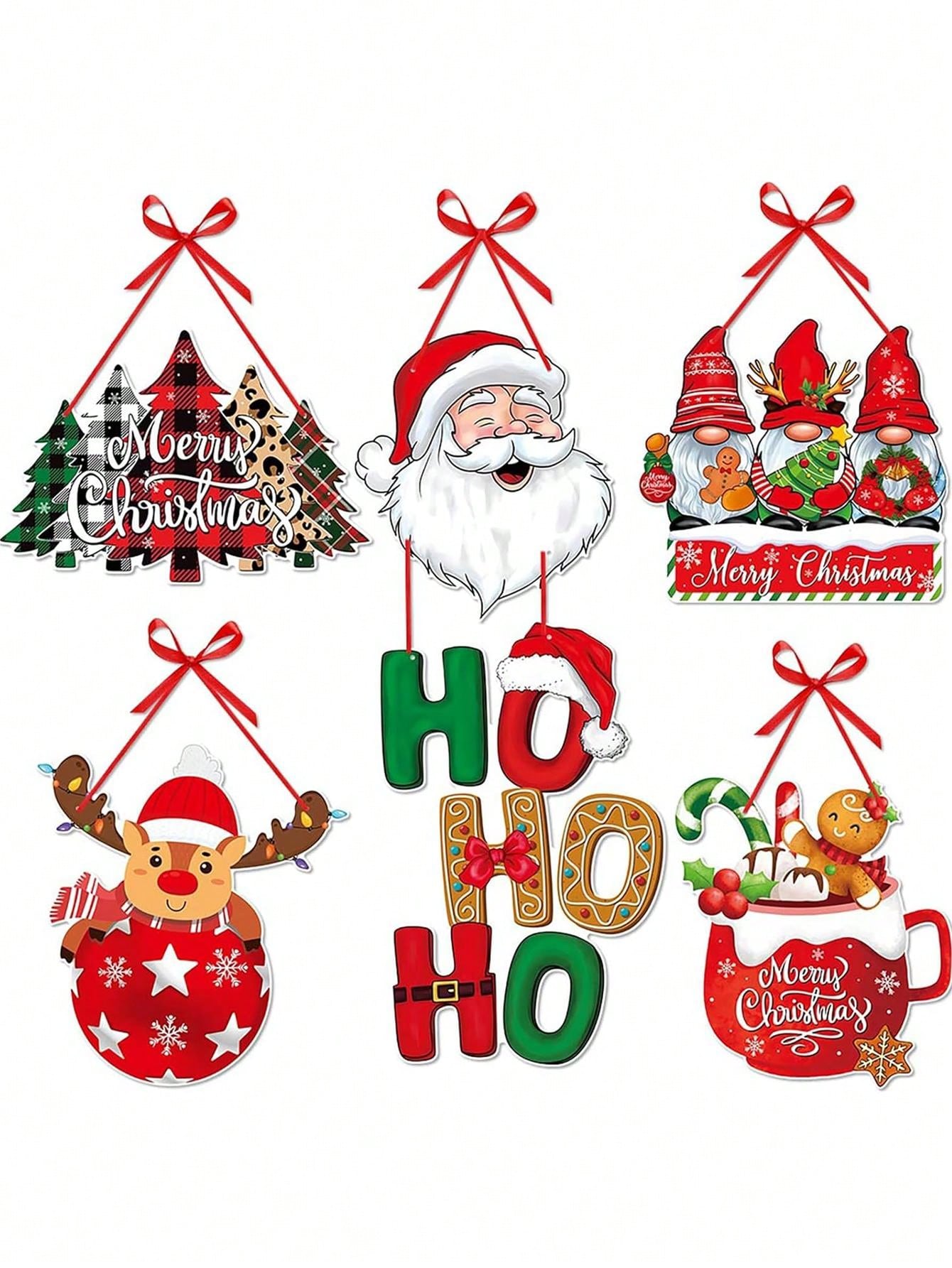 1pc Christmas Party Door Hanging Decor, Santa Claus