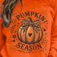 LUNE Plus Size Pumpkin And Letter Print Long Sleeve Sweatshirt