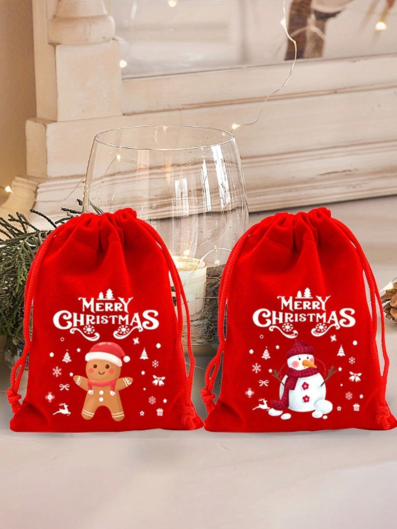 6pcs-Christmas Drawstring Gift Bags - Holiday Cartoon Pattern Gift Bags For Holiday Celebrations, Party Favors, Weddings, Birthdays, Anniversaries - Multipurpose Holiday Gift Bags For Christmas, Halloween, Thanksgiving (Random Delivery), Christmas