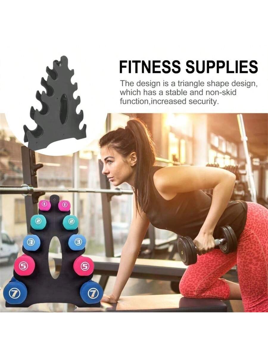 1pc Professional Black Dumbbell Storage Rack: Space Saving, Convenient Adult Fitness Storage, No Battery Required. Suitable For Small Dumbbell Home Exercise, Yoga.