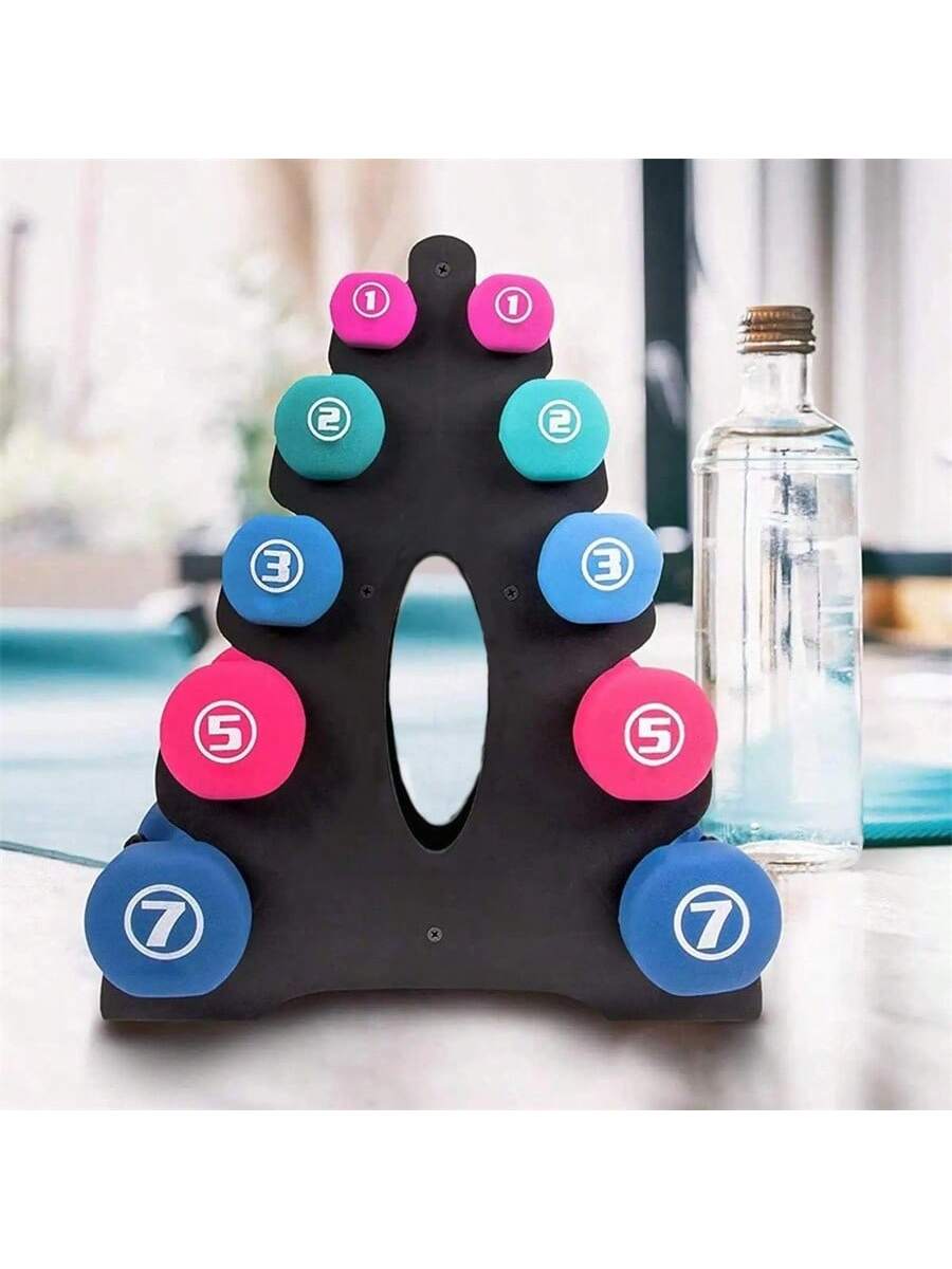 1pc Professional Black Dumbbell Storage Rack: Space Saving, Convenient Adult Fitness Storage, No Battery Required. Suitable For Small Dumbbell Home Exercise, Yoga.