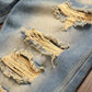 Vintage Style Distressed Men's Street Wear Denim Jeans, Belt Not Included