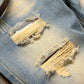 Vintage Style Distressed Men's Street Wear Denim Jeans, Belt Not Included