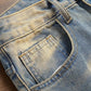 Vintage Style Distressed Men's Street Wear Denim Jeans, Belt Not Included