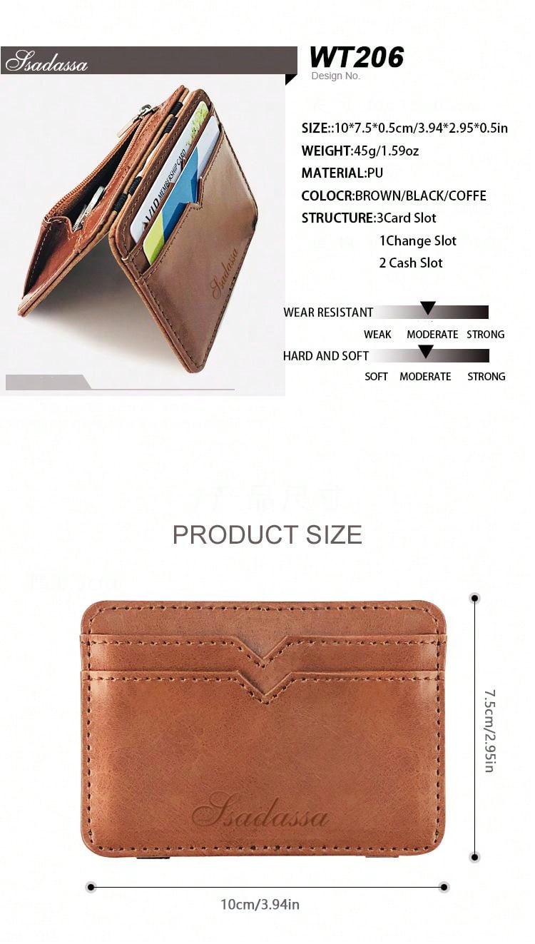 Men's Multifunctional PU Leather Wallet Card Holder Coin Purse - Back To School Essentials Card Case Gifts For Women