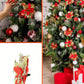 5pcs/Pack Christmas Glitter Artificial Flowers, Christmas Tree Hanging Ornaments Fake Flower, Merry Christmas Decorations For Home 2024 Xmas Navidad Gifts New Year 2025,Christmas