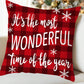 1Pc Christmas Pillowcase,Snowflake Letter Red Plaid Pattern Pillow Covers,Throw Pillow Covers,(Without Pillow Core)Home Decor,Christmas Decorations, Noel Party Supplies, Xmas Decor,Navidad Decor,Christmas Favor,Christmas