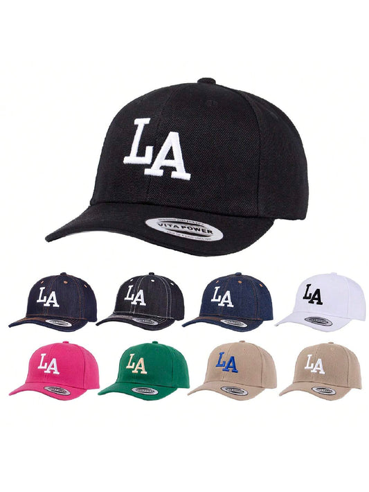 1pc,Unisex,Letter LA, Los Angeles, 3D Embroidered Baseball Cap,Baseball Game Fits,Basketball,Fall Fits,Sports Style,American Spirit,90's Outfit,Bright Colors For Men And Women,Sports Hip-Hop Cap, Adjustable Outdoor Sun,Protection Casual Cap For Spring