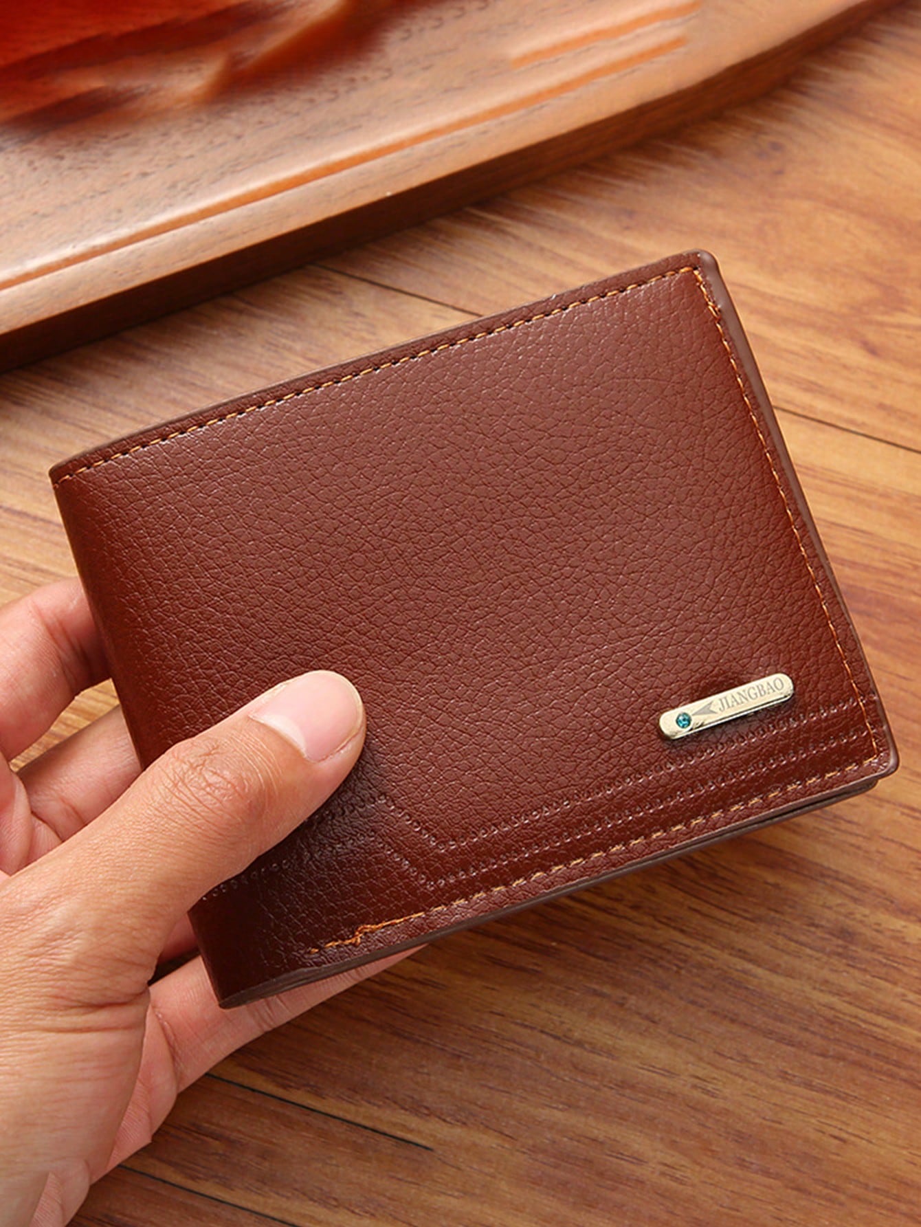 1pc Men's PU Leather Wallet, Large Capacity And Multiple Card Slots, Can Store Large Bills, Simple Coin Pocket, Credit Card, Bank Card, ID Card Photo Slot, Business Casual Style, An Ideal Gift For Men's Birthday Or Partner