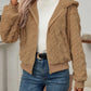 LUNE Zip Up Drop Shoulder Hooded Teddy Jacket