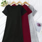 3 Piece Simple Solid Color Nightgown Set, Short Sleeve Crew Neck Pajama Dress, Women's Nightgown And Dress