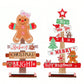 2pcs-Christmas Decoration Set,Christmas Wooden Ornaments,Festive Desktop Idea With Wooden Mini Christmas Tree And Gingerbread Man Display, Wooden Christmas Hanging,For Christmas Festival Decorations,Christmas