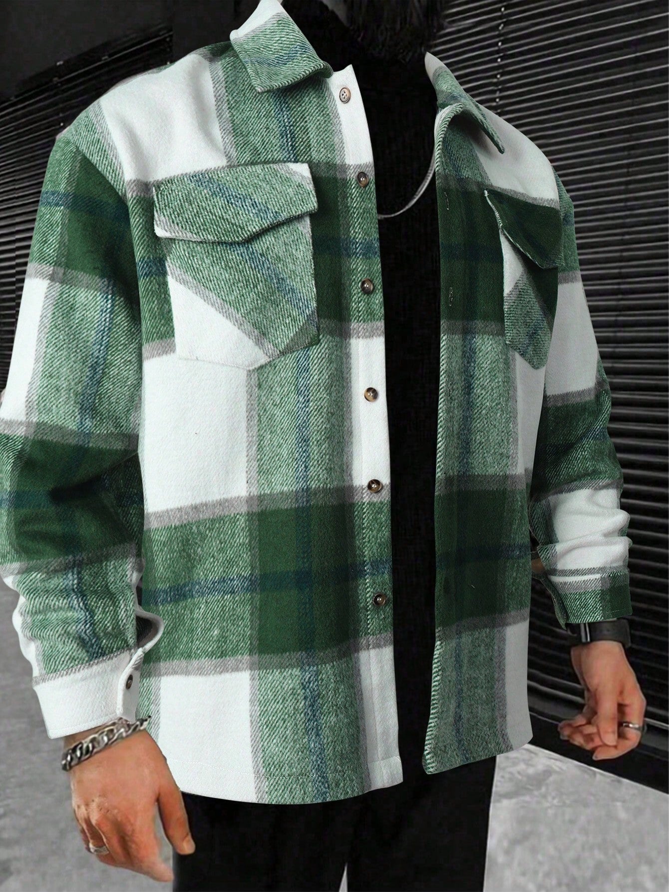 Thickened Loose Fit Men's Plaid Jacket