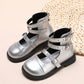 Autumn New Children Shoes Flat High-Top Girls Roman Shoes Middle