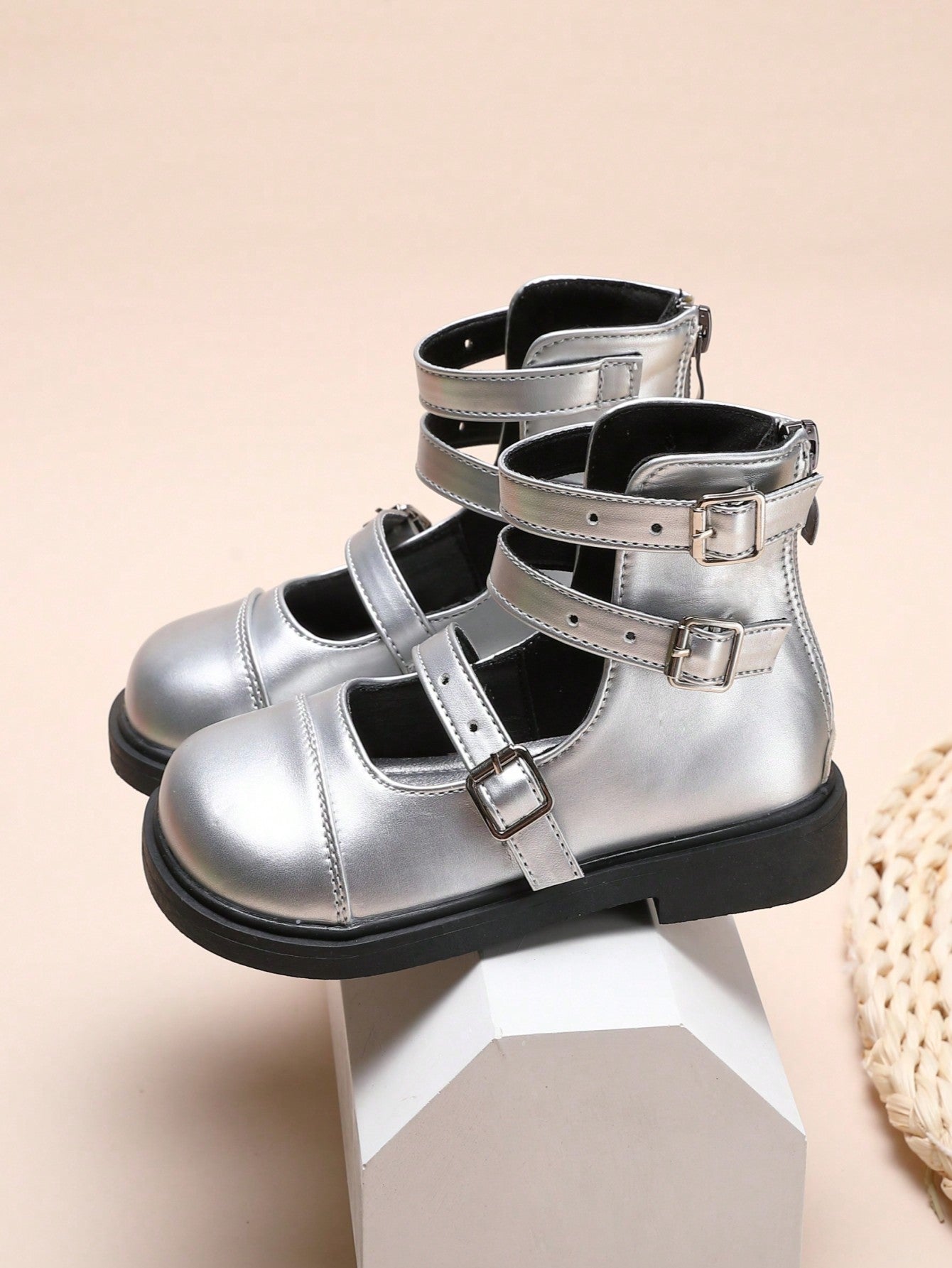 Autumn New Children Shoes Flat High-Top Girls Roman Shoes Middle