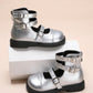 Autumn New Children Shoes Flat High-Top Girls Roman Shoes Middle