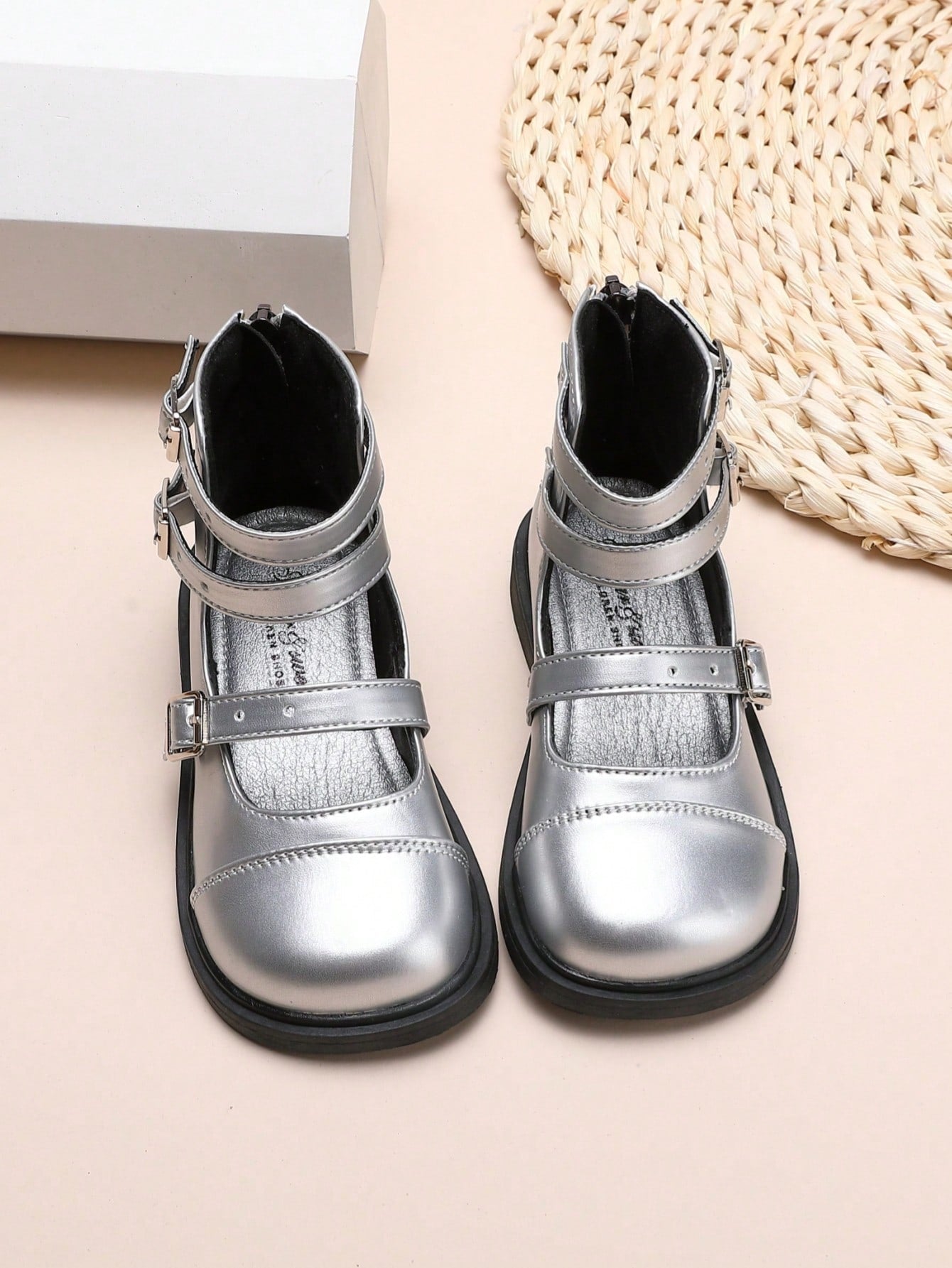 Autumn New Children Shoes Flat High-Top Girls Roman Shoes Middle