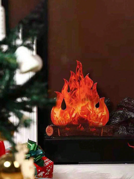 Christmas Flame Decoration, 3D Fake Bonfire, Artificial Fire Fake Fireplace, Camping Decoration, Party Decoration, Suitable For Christmas Decoration, Bachelor Party Supplies, Camping Themed Parties, Halloween, Halloween Decoration