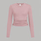 3pcs Tween Girls' Casual Solid Color Knit Crew Neck Long Sleeve Tops