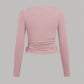 3pcs Tween Girls' Casual Solid Color Knit Crew Neck Long Sleeve Tops