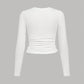 3pcs Tween Girls' Casual Solid Color Knit Crew Neck Long Sleeve Tops