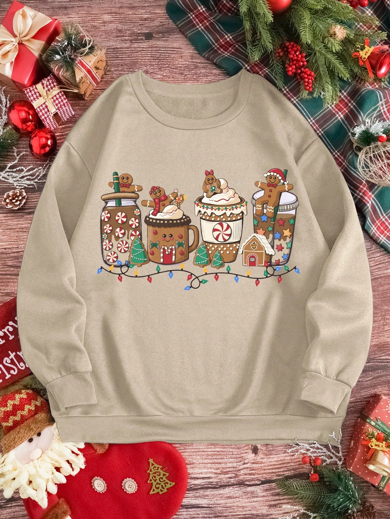 EZwear Crew Neck Christmas Themed Tree