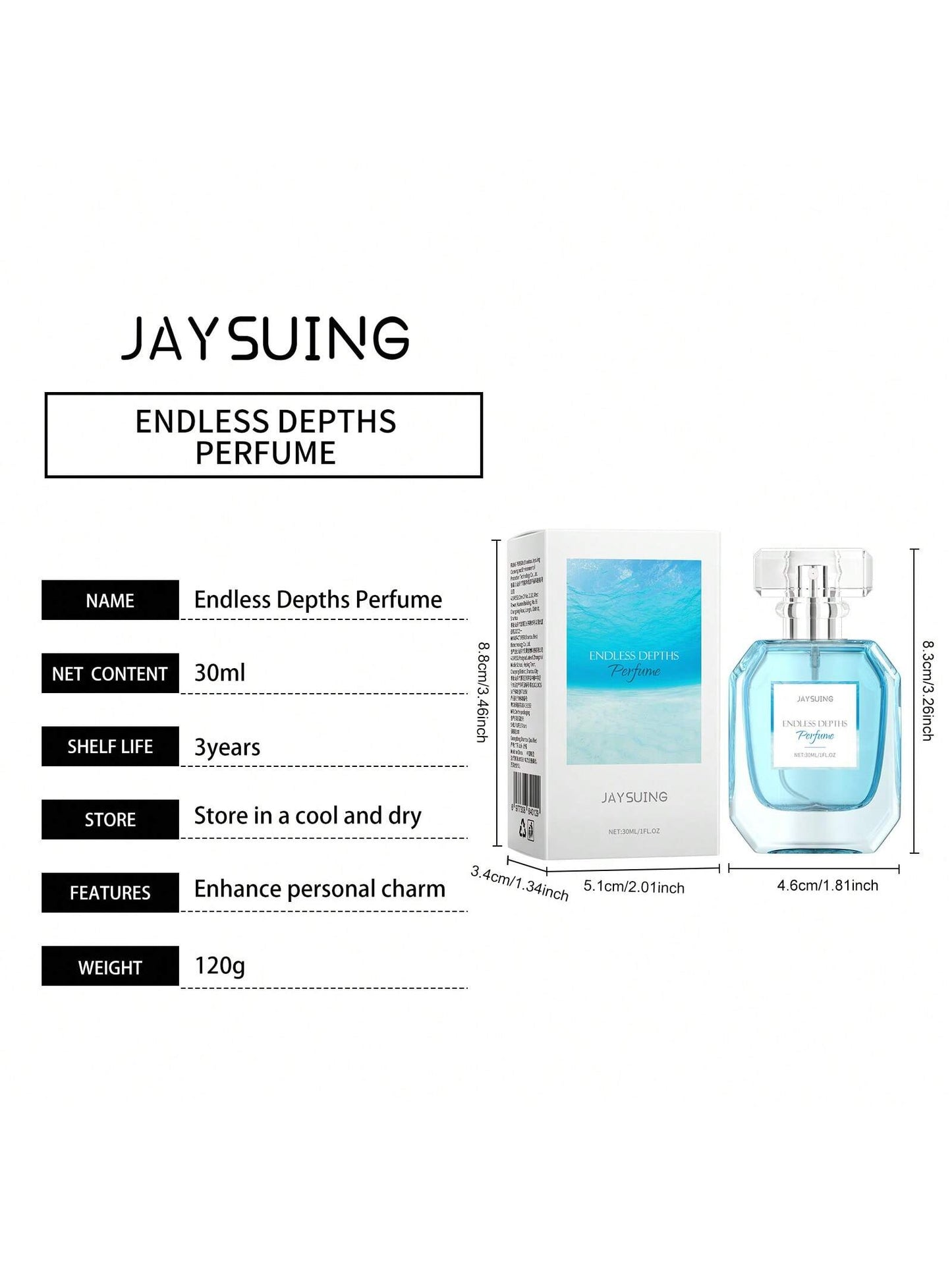 Infinite Deep Sea Perfume, Fresh And Charming Elegant Fragrance, Dating Atmosphere Perfume, Long-Lasting Fragrance