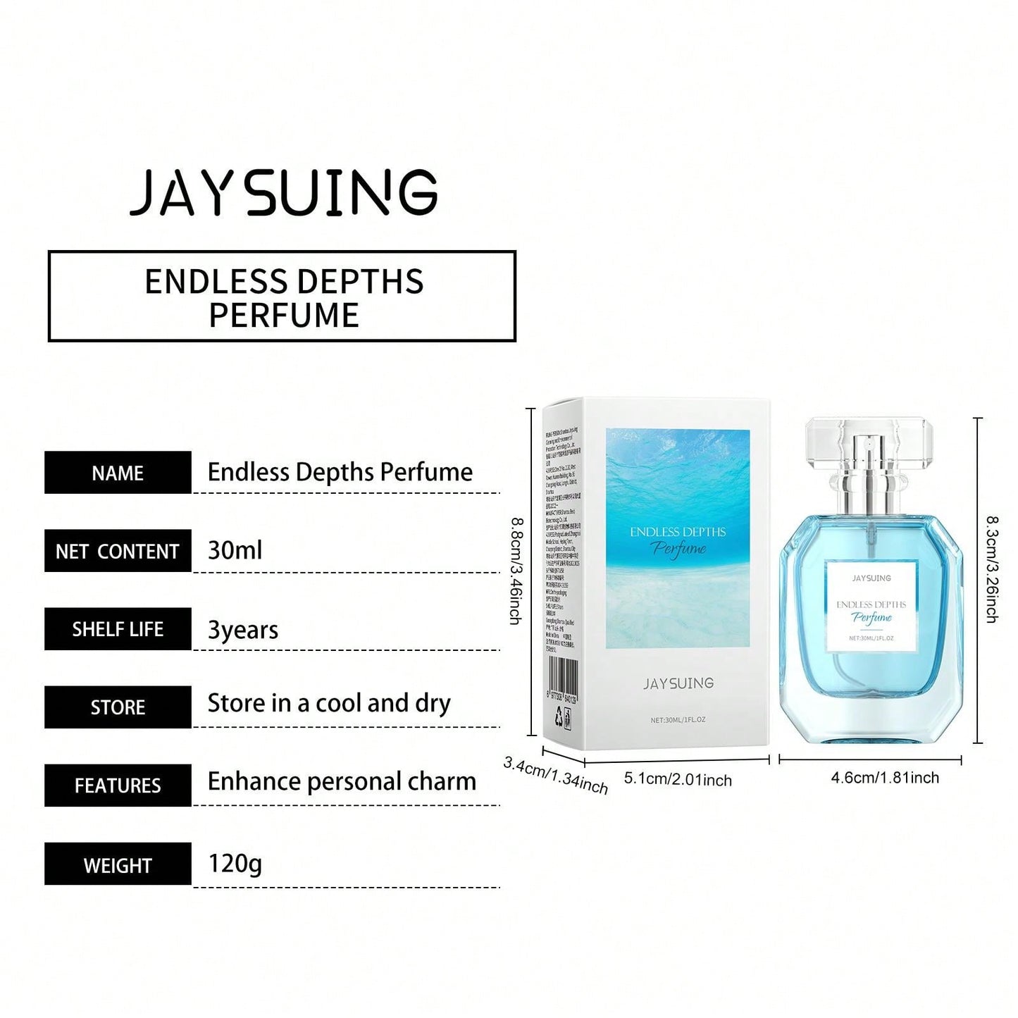 Infinite Deep Sea Perfume, Fresh And Charming Elegant Fragrance, Dating Atmosphere Perfume, Long-Lasting Fragrance