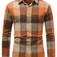 Men's Plaid Long Sleeve Casual Commuter Shirt For Spring