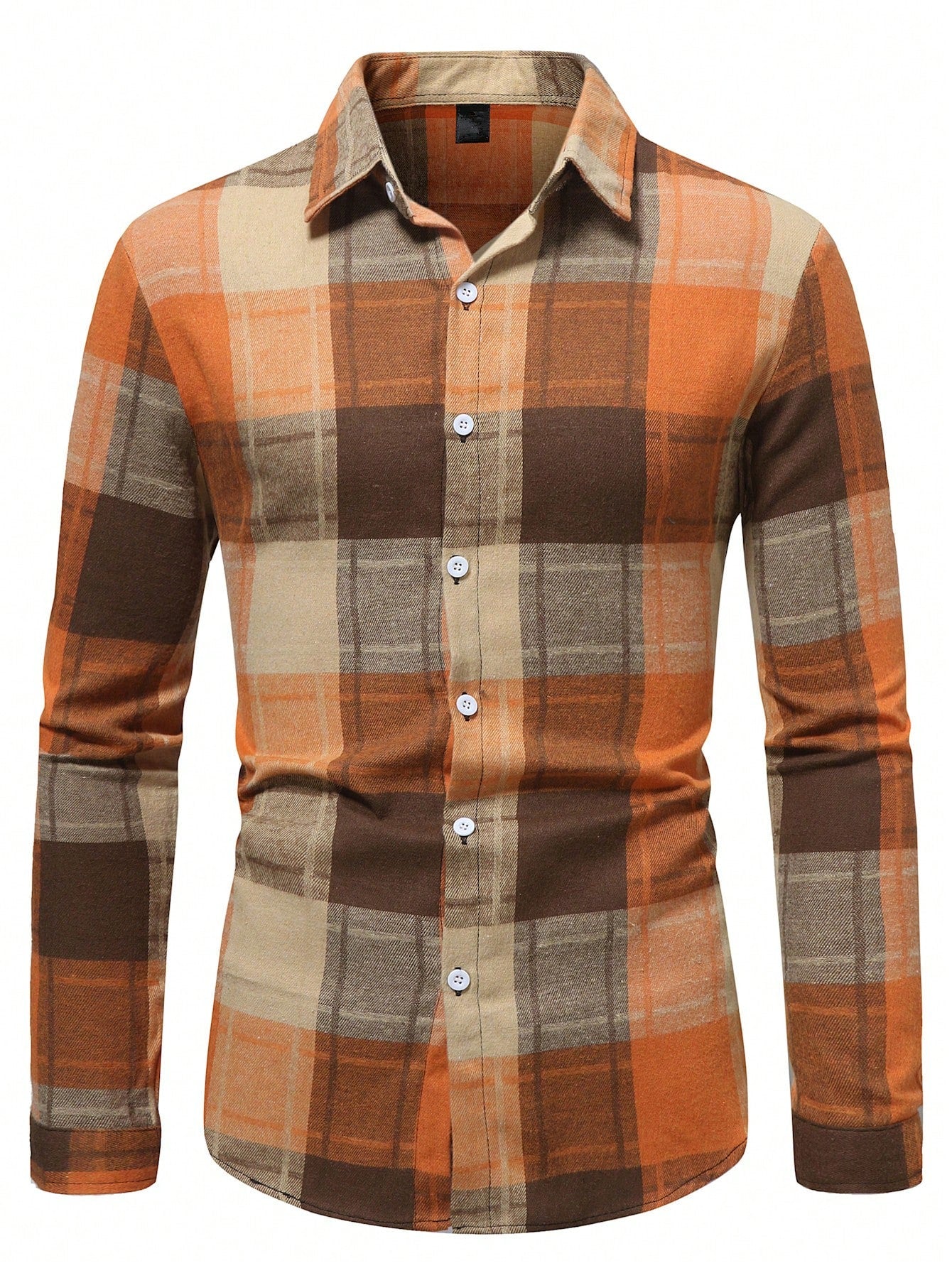 Men's Plaid Long Sleeve Casual Commuter Shirt For Spring