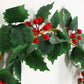 1pc Christmas Small Berries Hollyleaf Simulation Rattan, Christmas Artificial Small Berries Rattan, Simulation Fake Green Leaves Red Fruit Cane, Floral Christmas Tree Christmas Garland With Berries, Noel Decor, Navidad Decor,Christmas