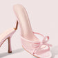 CUCCOO SZL New Fashion Versatile Crystal Bow Tie Stiletto High Heel Sandals