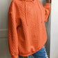 Plus Size Women Loose Casual Solid Color Jacquard Knit Long Sleeve Hoodie Sweatshirt