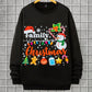 1pc Men's Black Casual Snowman And Gingerbread Man Christmas Pattern Fleece Lining Crew Neck Loose Fit Long Sleeve Thick Sweatshirt, Suitable For Daily, Family Activities, Party And Christmas, Autumn/Winter