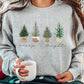 LUNE Fashionable Women Christmas Tree Print Hooded Sweatshirt