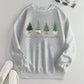 LUNE Fashionable Women Christmas Tree Print Hooded Sweatshirt